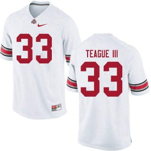 Men's Ohio State Buckeyes #33 Master Teague III White Nike NCAA College Football Jersey Outlet JHO4044TO